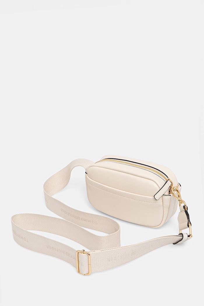 Doplnky Tommy Hilfiger crossbody kabelka dámska z imitácie kože AW0AW18741 béžová