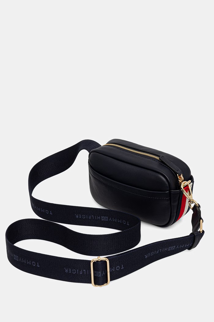 Doplnky Tommy Hilfiger crossbody kabelka dámska z imitácie kože AW0AW18741 tmavomodrá