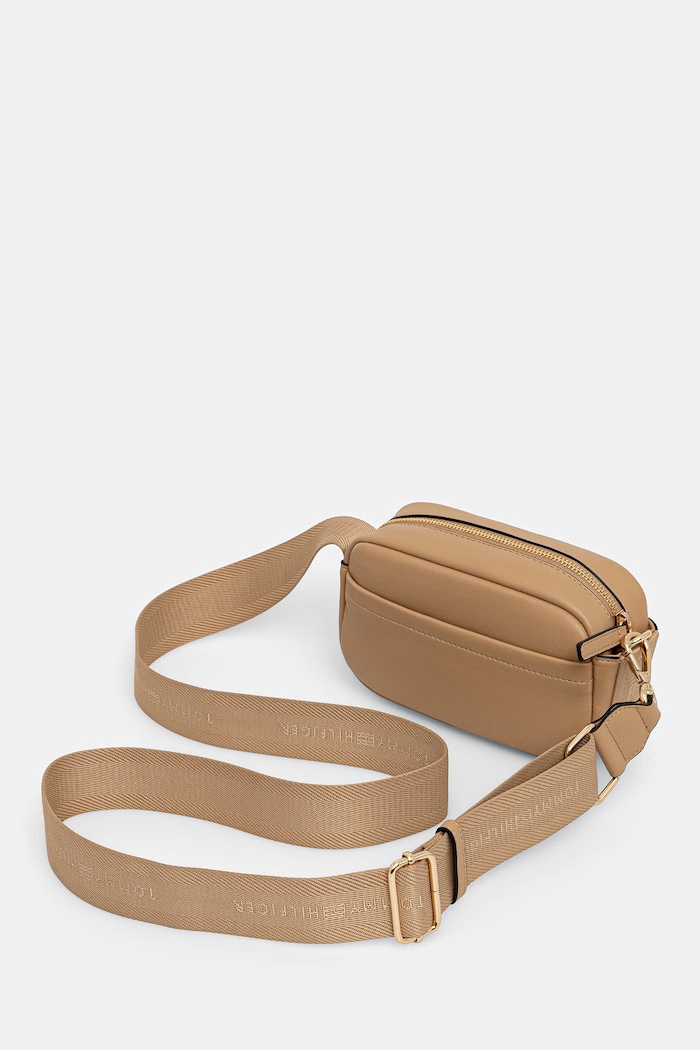 Doplnky Tommy Hilfiger crossbody kabelka dámska z imitácie kože AW0AW18741 béžová