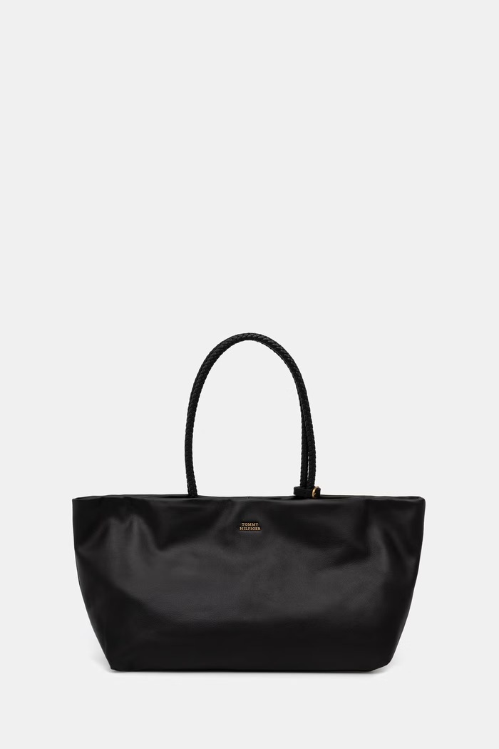 Tommy Hilfiger torebka shopper damska skórzana czarny AW0AW18740