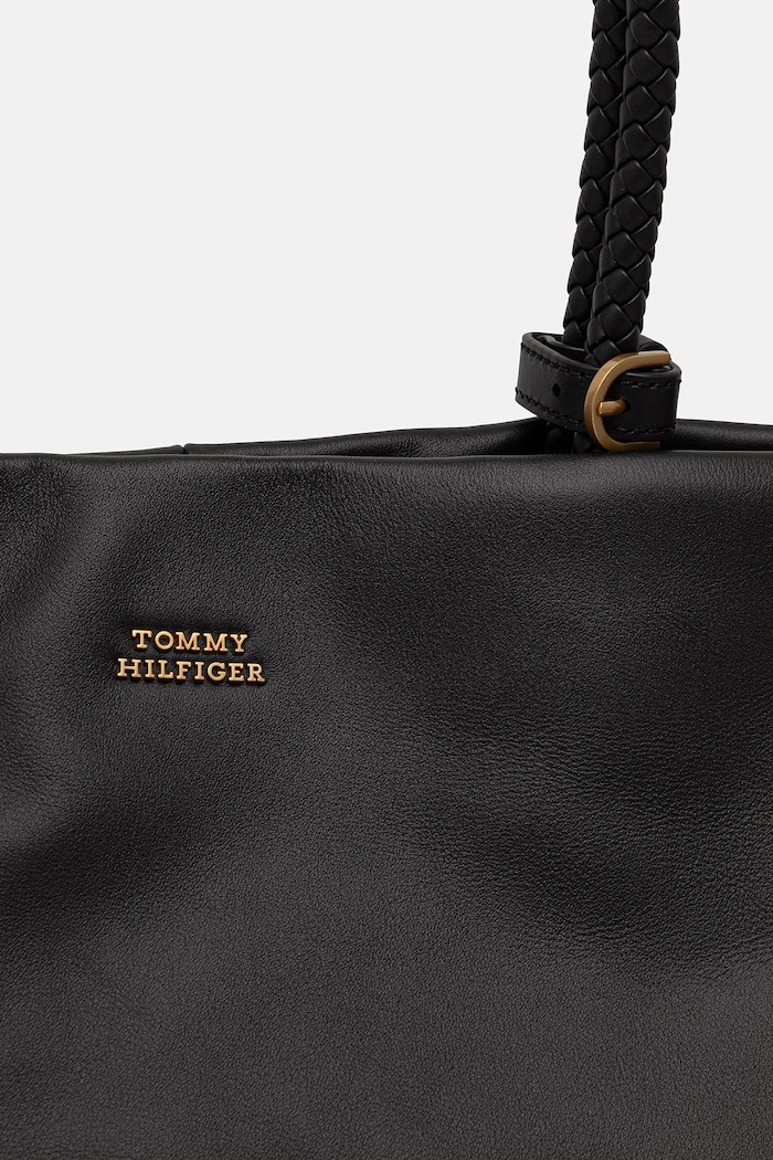 Tommy Hilfiger torebka shopper damska skórzana czarny AW0AW18740