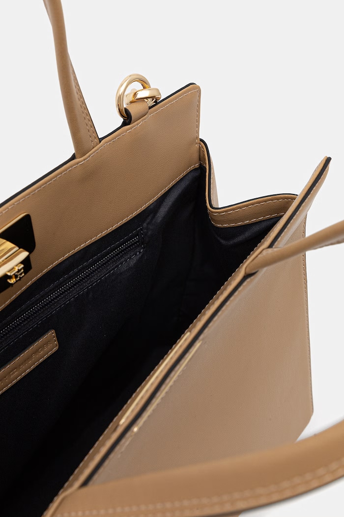Tommy Hilfiger torebka shopper damska z imitacji skóry AW0AW18729 beżowy