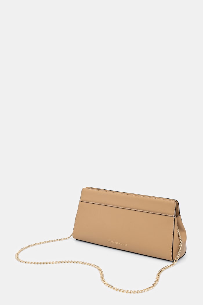 Accesorii Tommy Hilfiger geantă plic pentru femei, cu imitație de piele AW0AW18727 bej