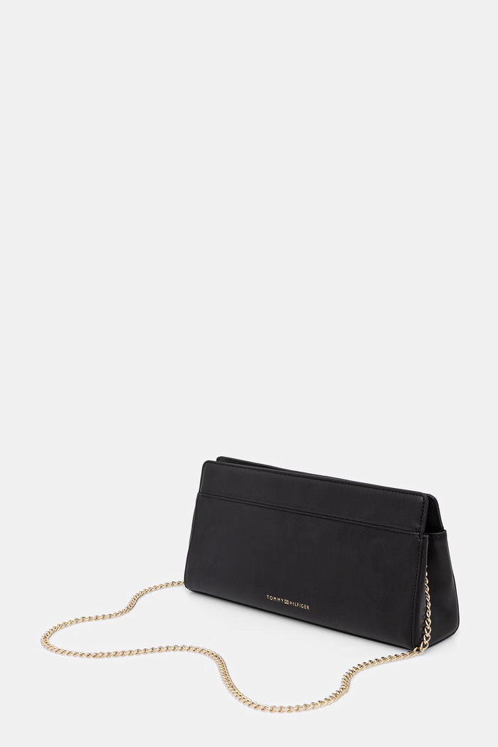 Accesorii Tommy Hilfiger geantă plic pentru femei, cu imitație de piele AW0AW18727 negru