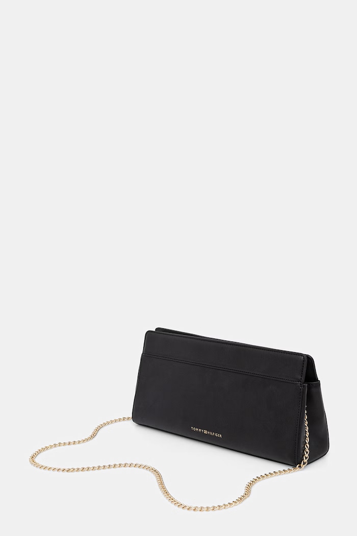 Accesorii Tommy Hilfiger geantă plic pentru femei, cu imitație de piele AW0AW18727 negru