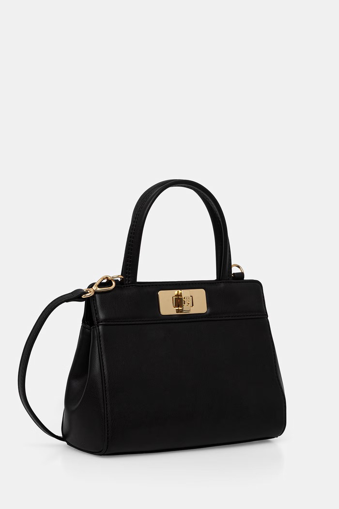Tommy Hilfiger torebka shopper damska z imitacji skóry AW0AW18726 czarny AW26