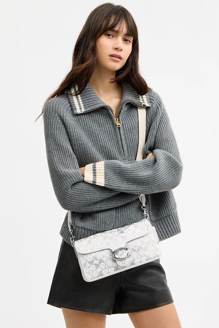 Coach torebka crossbody damska jeansowa Soft Crystal Denim Tabby Shoulder Bag 26 CEY98