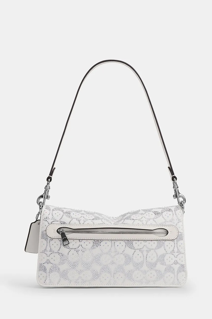 Coach torebka crossbody damska jeansowa Soft Crystal Denim Tabby Shoulder Bag 26 CEY98 biały AW26