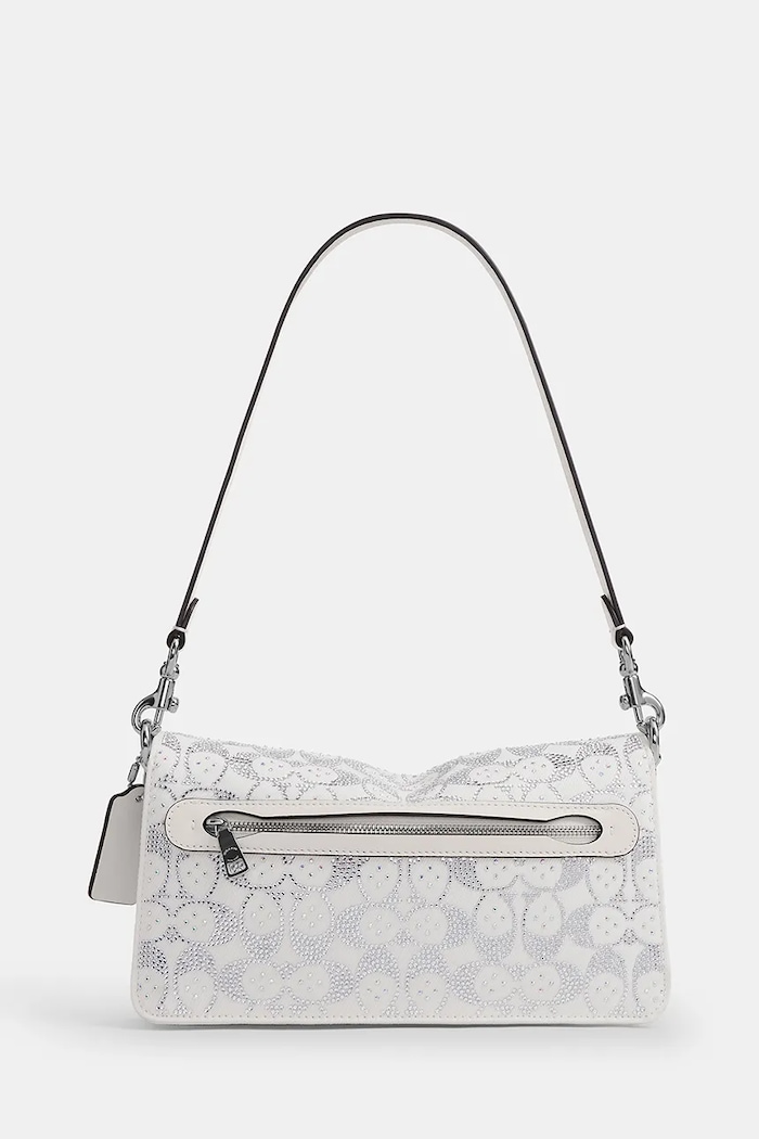Coach torebka crossbody damska jeansowa Soft Crystal Denim Tabby Shoulder Bag 26 CEY98 biały AW26