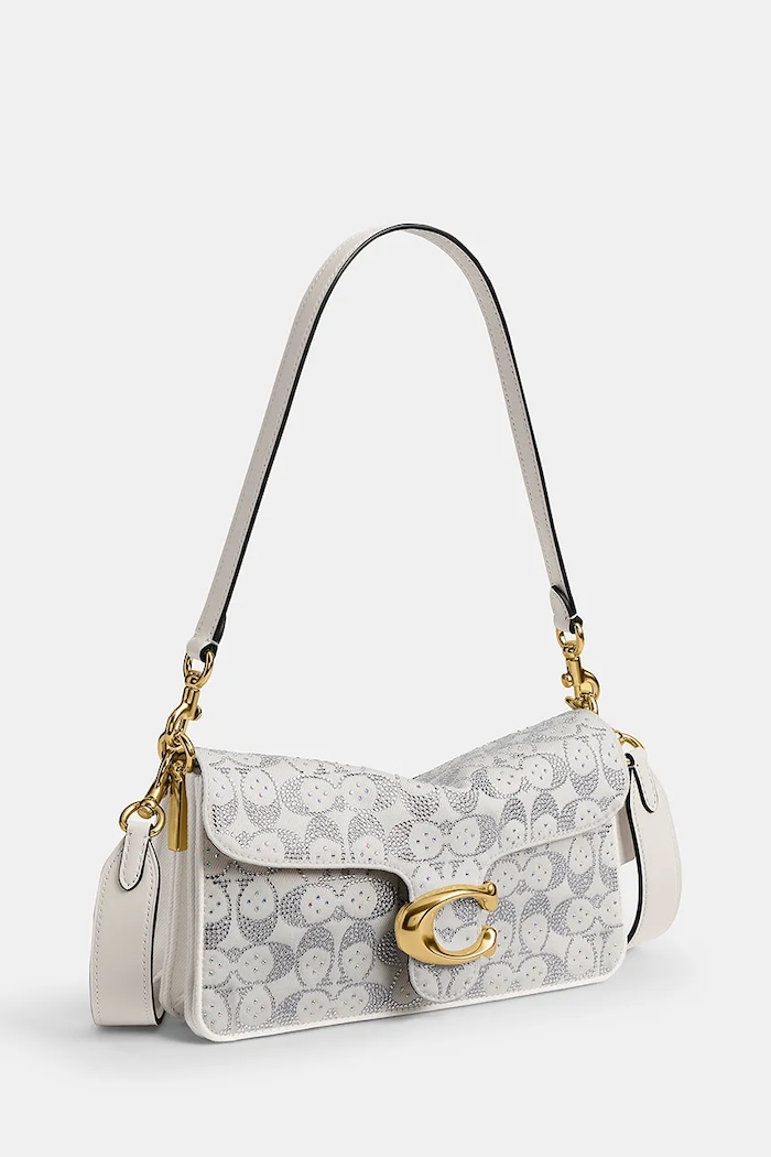 Akcesoria Coach torebka crossbody damska jeansowa Soft Crystal Denim Tabby Shoulder Bag 26 CEY98 biały