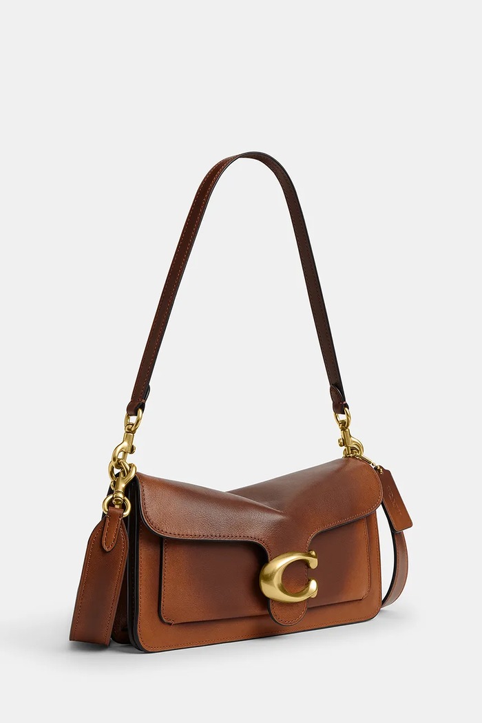 Akcesoria Coach torebka crossbody damska skórzana Soft Tabby Shoulder Bag 26 CEW74 brązowy