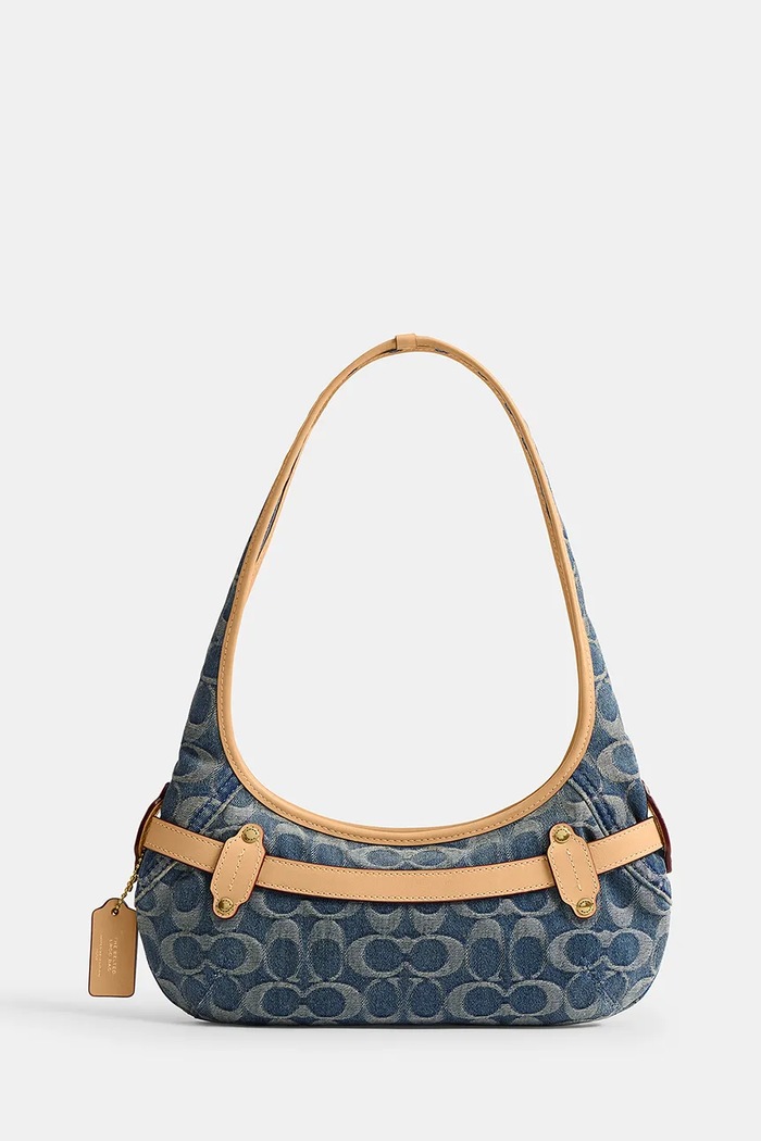 Coach torebka hobo damska jeansowa Belted Ergo Shoulder Bag 26 CEN94 niebieski AW26