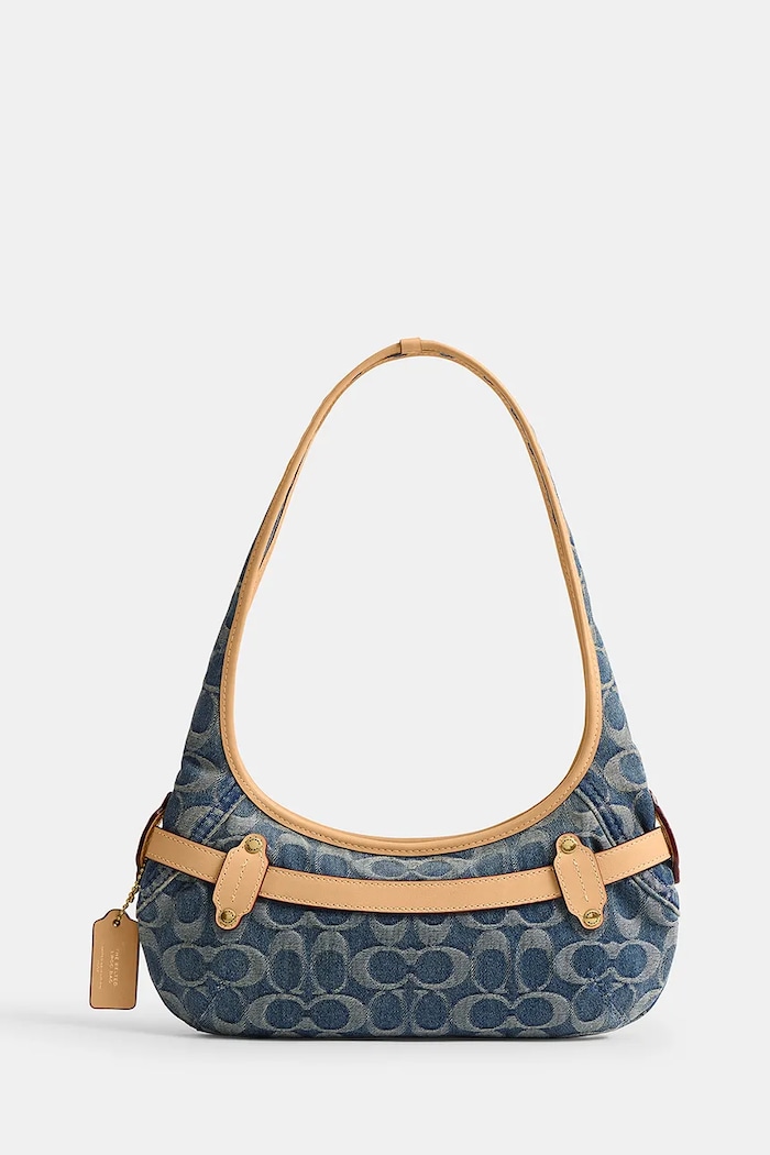 Coach torebka hobo damska jeansowa Belted Ergo Shoulder Bag 26 CEN94 niebieski AW26