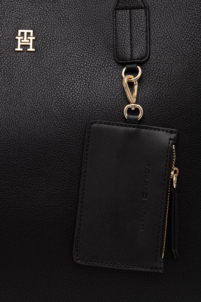 Tommy Hilfiger torebka shopper damska z imitacji skóry AW0AW18724 czarny