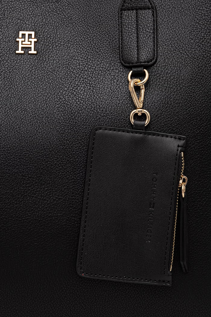 Tommy Hilfiger torebka shopper damska z imitacji skóry AW0AW18724 czarny