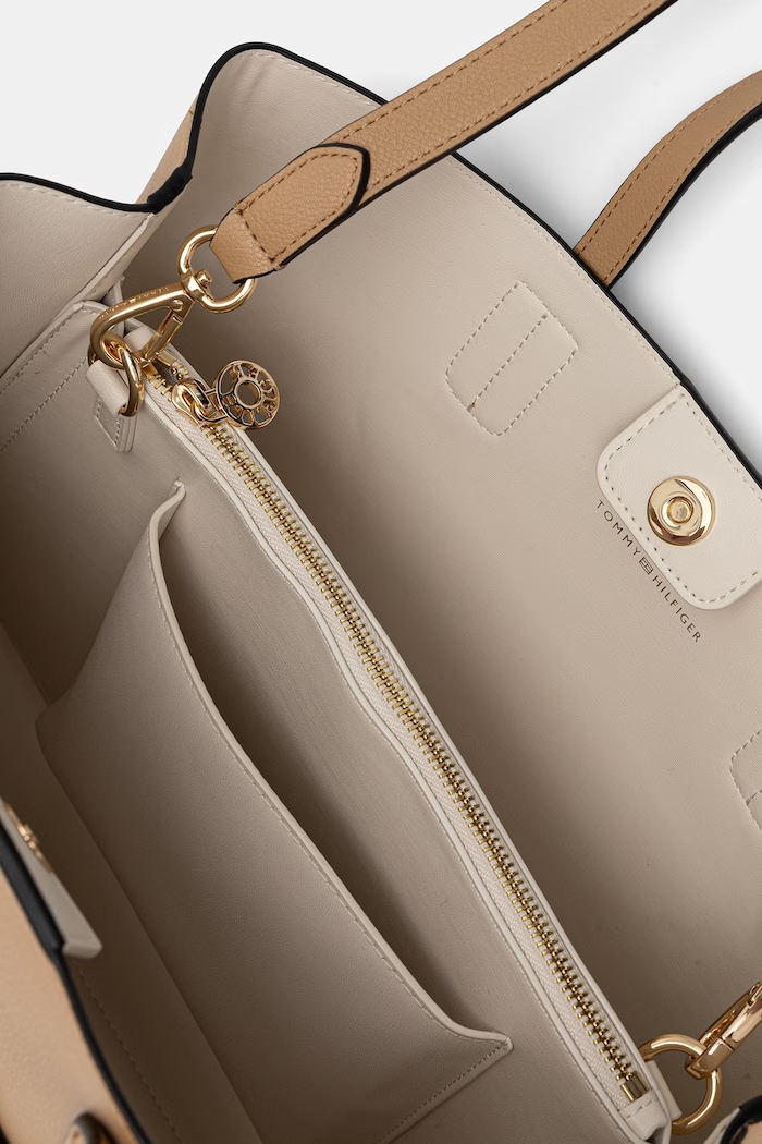 Tommy Hilfiger kabelka dámska z imitácie kože AW0AW18723 béžová