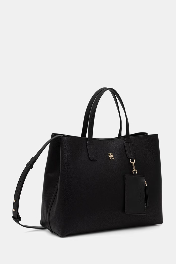 Tommy Hilfiger geantă pentru femei, cu imitație de piele AW0AW18723 negru AW26