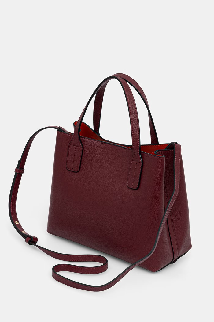 Accesorii Tommy Hilfiger geantă crossbody pentru femei, cu imitație de piele AW0AW18722 burgundia