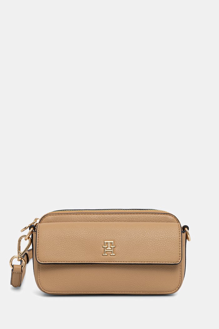 Tommy Hilfiger crossbody kabelka dámska z imitácie kože béžová AW0AW18721