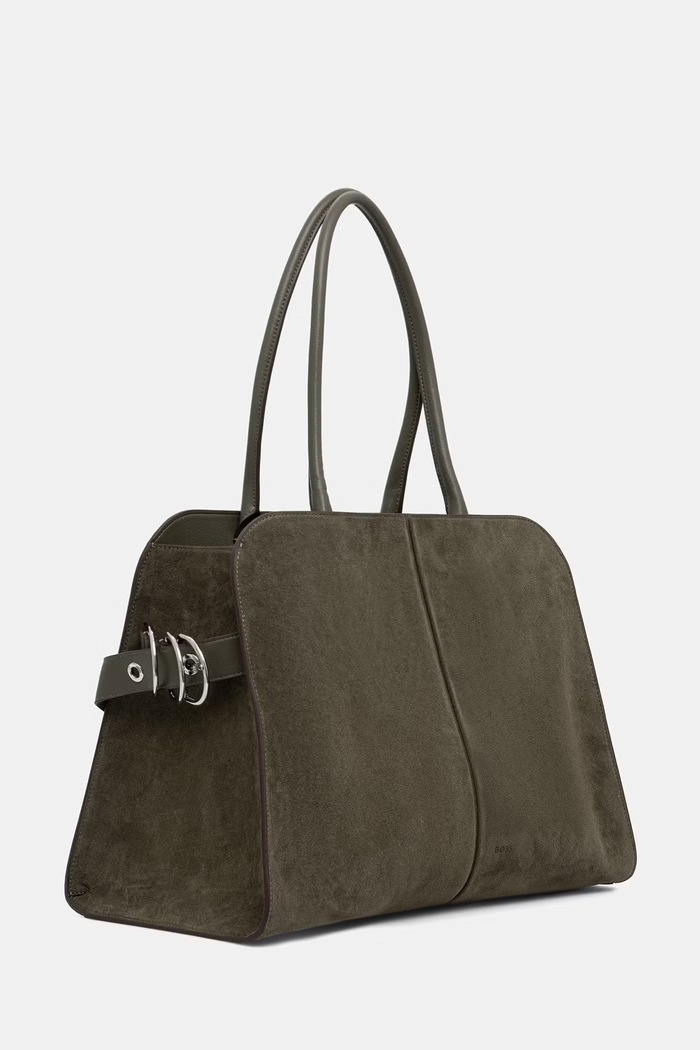 BOSS shopper torba za žene od imitacije brušene kože Clarice Tote SU 50574771 zelena AW26