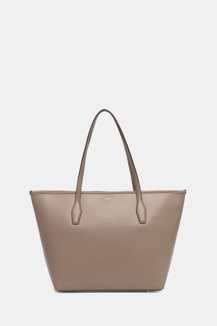 BOSS torebka shopper damska z imitacji skóry Sandy Zip Shopper brązowy 50567622