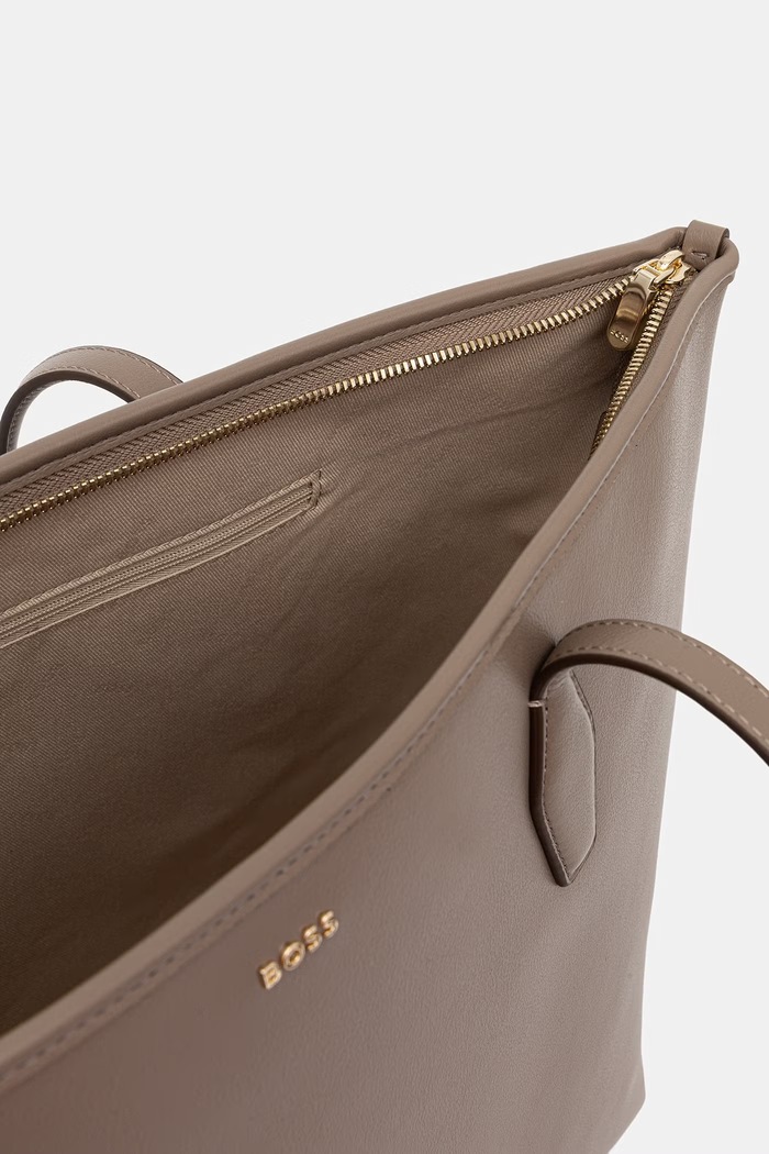 BOSS torebka shopper damska z imitacji skóry Sandy Zip Shopper 50567622 brązowy