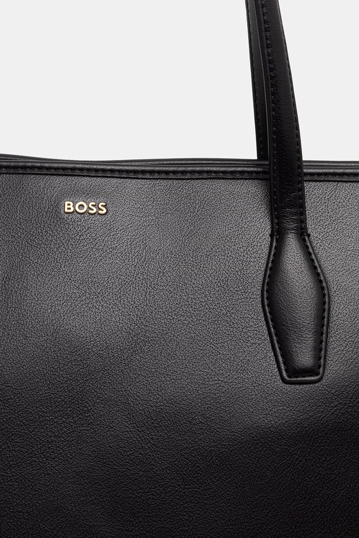 BOSS torebka shopper damska z imitacji skóry Sandy Zip Shopper czarny 50567622