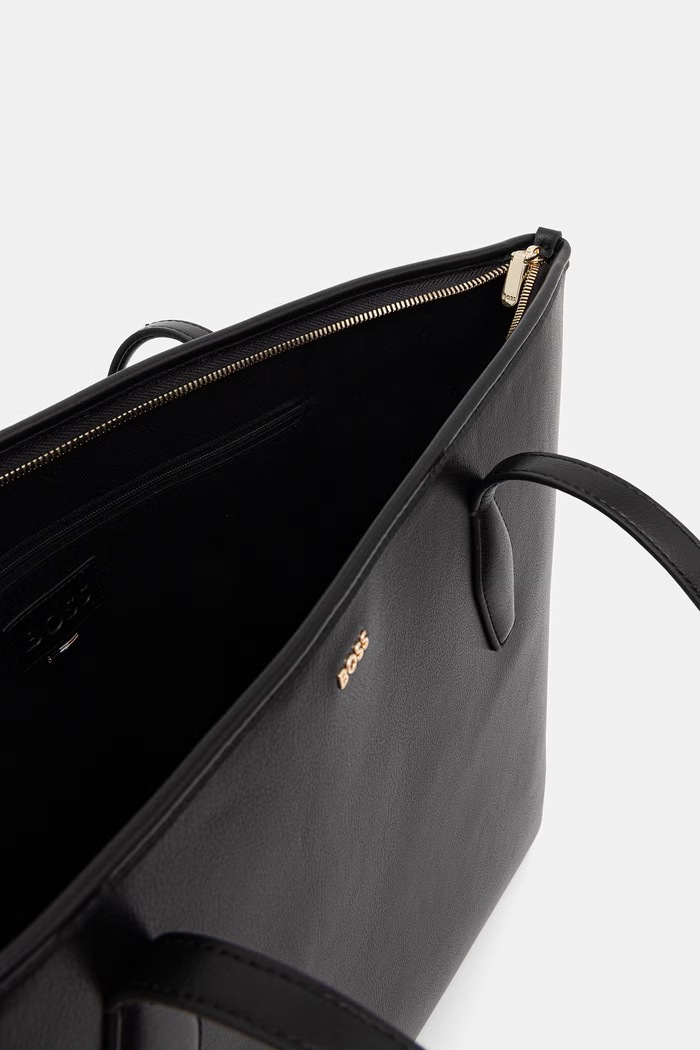 BOSS torebka shopper damska z imitacji skóry Sandy Zip Shopper 50567622 czarny