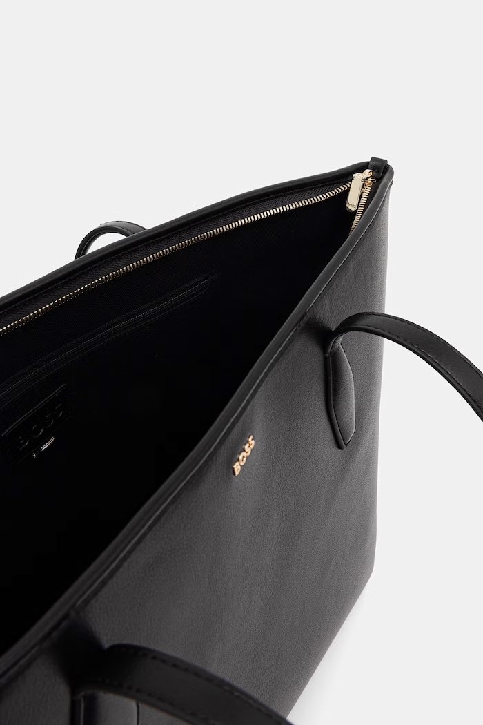 BOSS torebka shopper damska z imitacji skóry Sandy Zip Shopper 50567622 czarny