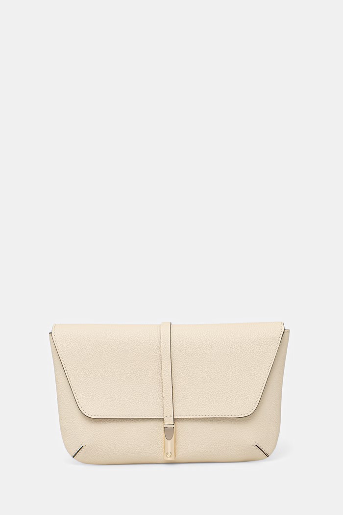 BOSS pisemska torbica ženska usnjena REAH CLUTCH bež 50567621