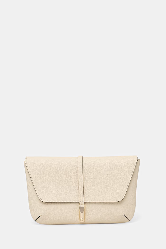 BOSS pisemska torbica ženska usnjena REAH CLUTCH bež 50567621