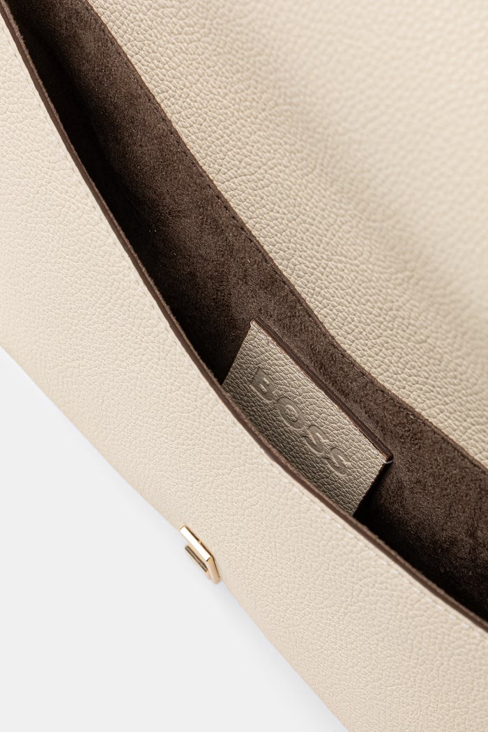 BOSS pisemska torbica ženska usnjena REAH CLUTCH 50567621 bež