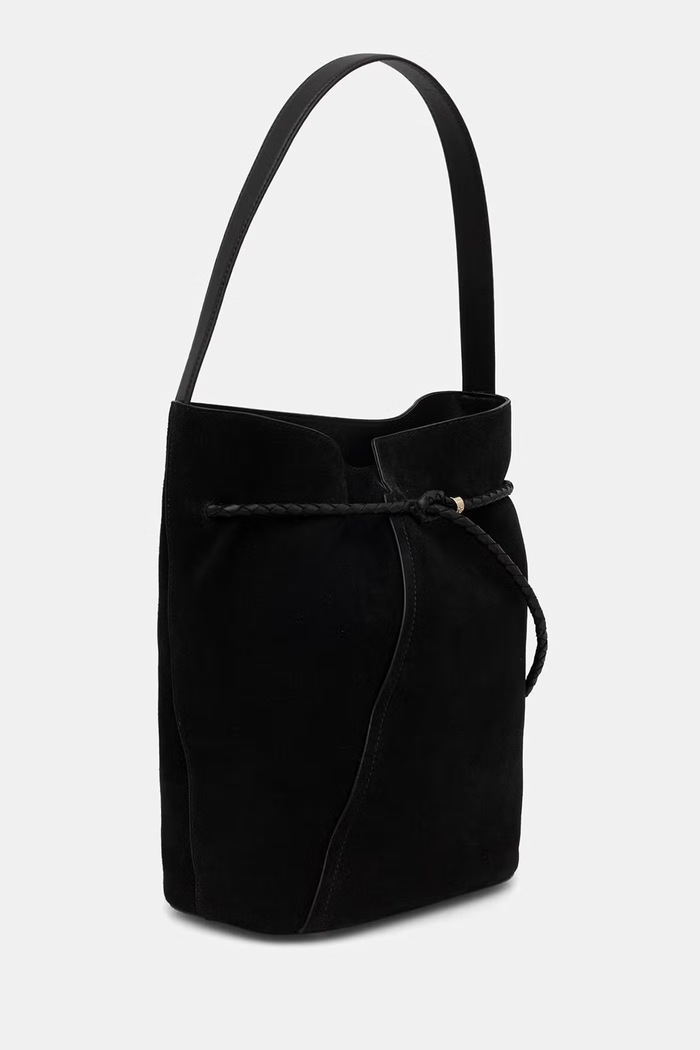 BOSS klasična torbica ženska semišasta BOSS REVERS BUCKET S 50567612 črna AW26