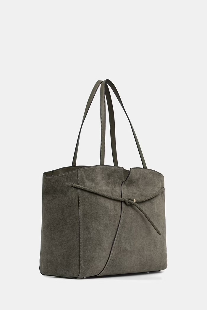 BOSS shopper γυναικεία δέρμα σουέτ BOSS REVERS TOTE S 50567606 πράσινο AW26