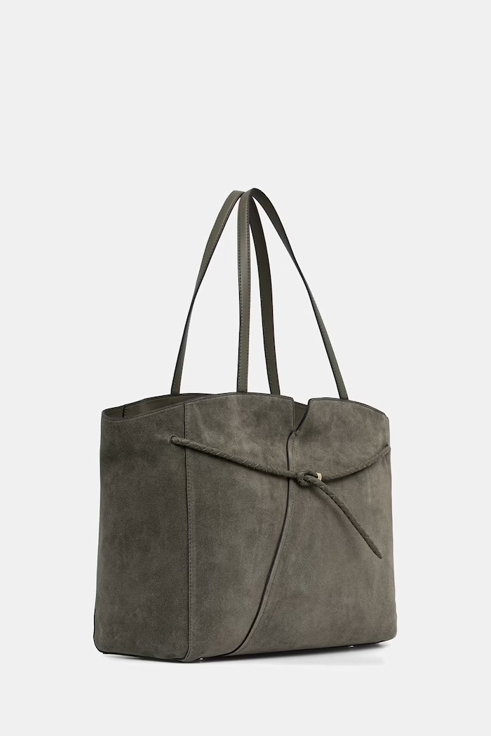 BOSS shopper γυναικεία δέρμα σουέτ BOSS REVERS TOTE S 50567606 πράσινο AW26