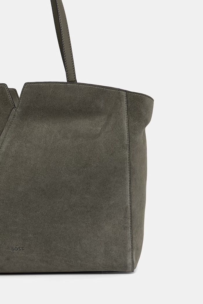 Αξεσουάρ BOSS shopper γυναικεία δέρμα σουέτ BOSS REVERS TOTE S 50567606 πράσινο