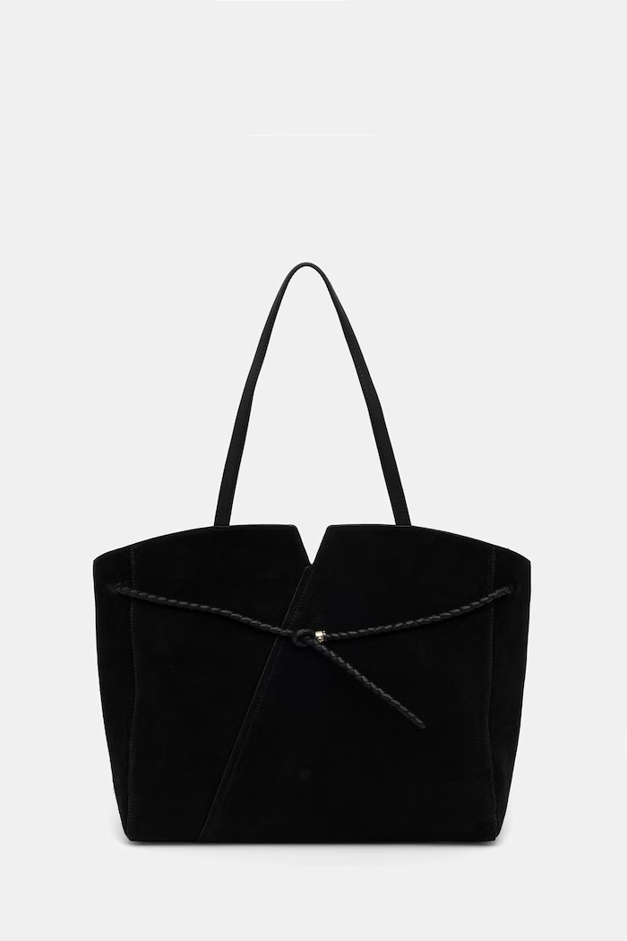 BOSS шопинг чанта дамска от велур BOSS REVERS TOTE S черен 50567606