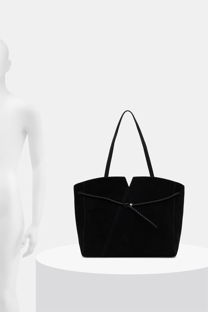 BOSS шопинг чанта дамска от велур BOSS REVERS TOTE S 50567606