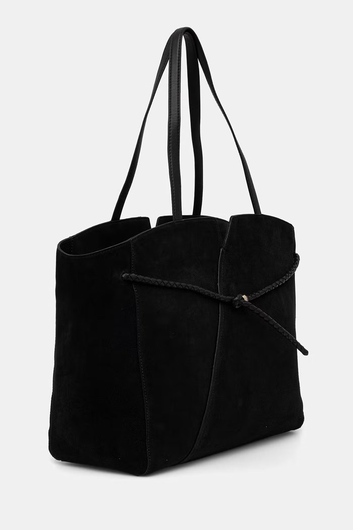 BOSS шопинг чанта дамска от велур BOSS REVERS TOTE S 50567606 черен AW26