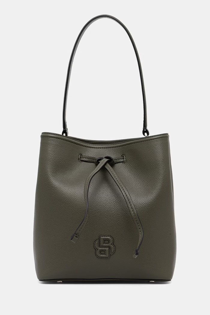 BOSS kabelka dámska z imitácie kože Anett Drawstring zelená 50567602