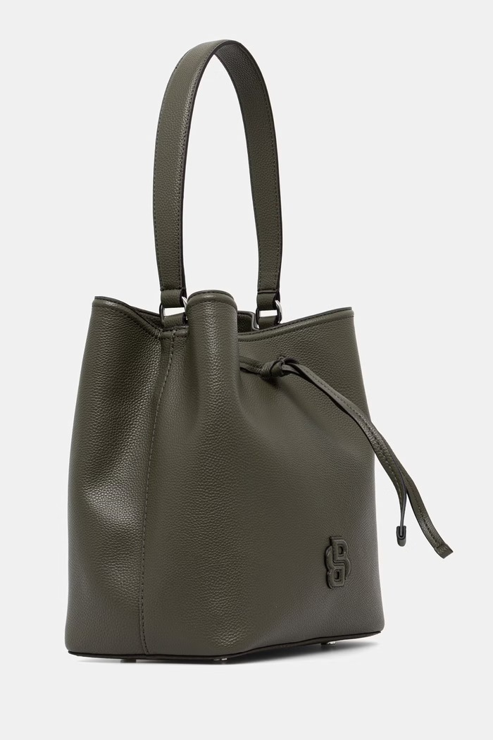 BOSS kabelka dámska z imitácie kože Anett Drawstring 50567602 zelená AW26