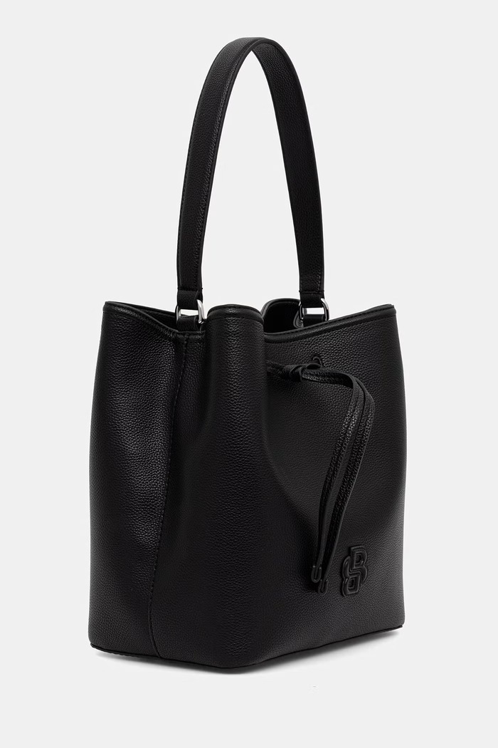 BOSS kabelka dámska z imitácie kože Anett Drawstring 50567602 čierna AW26