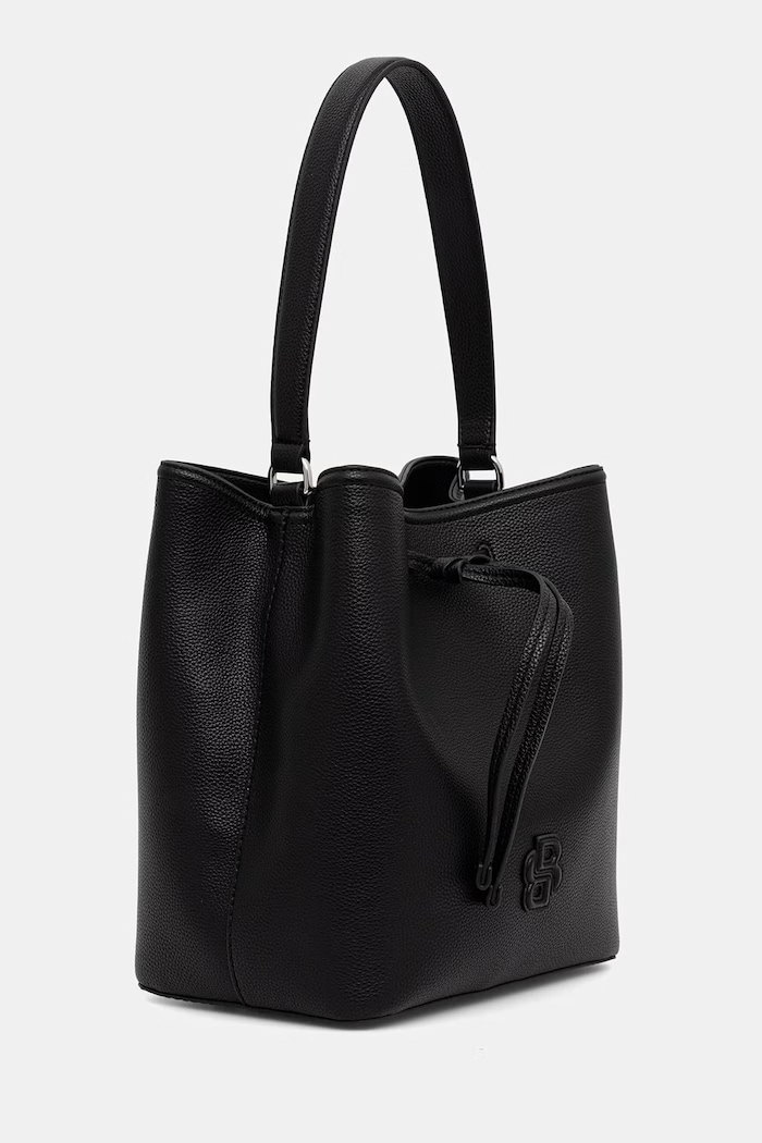 BOSS kabelka dámska z imitácie kože Anett Drawstring 50567602 čierna AW26