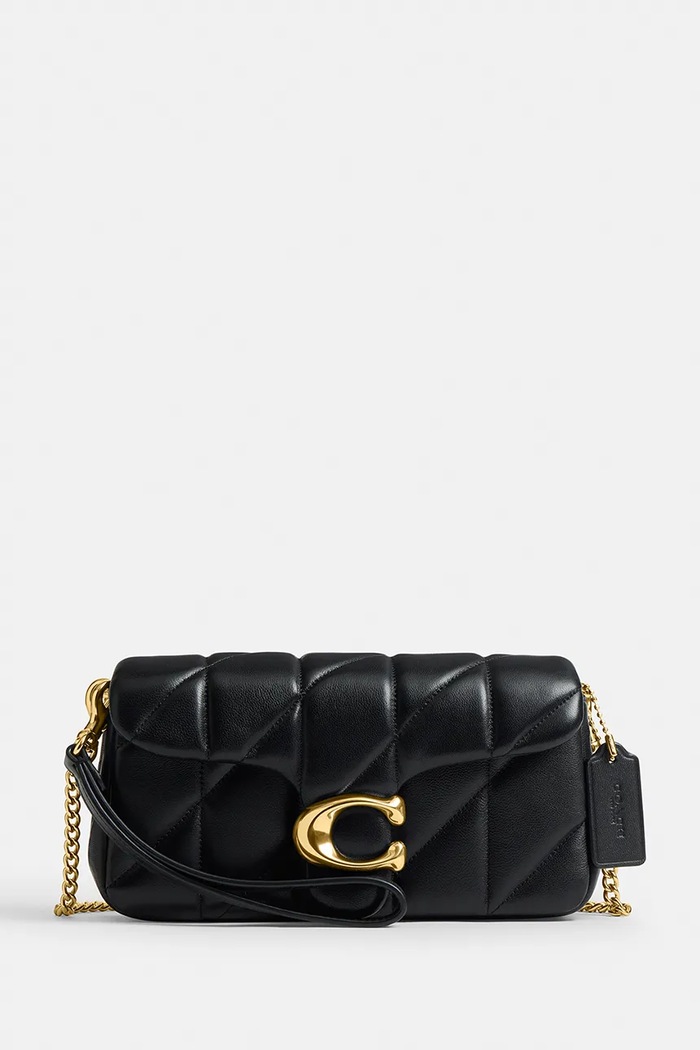Coach torebka crossbody damska skórzana Quilted Tabby Chain Crossbody 19 czarny CBH23