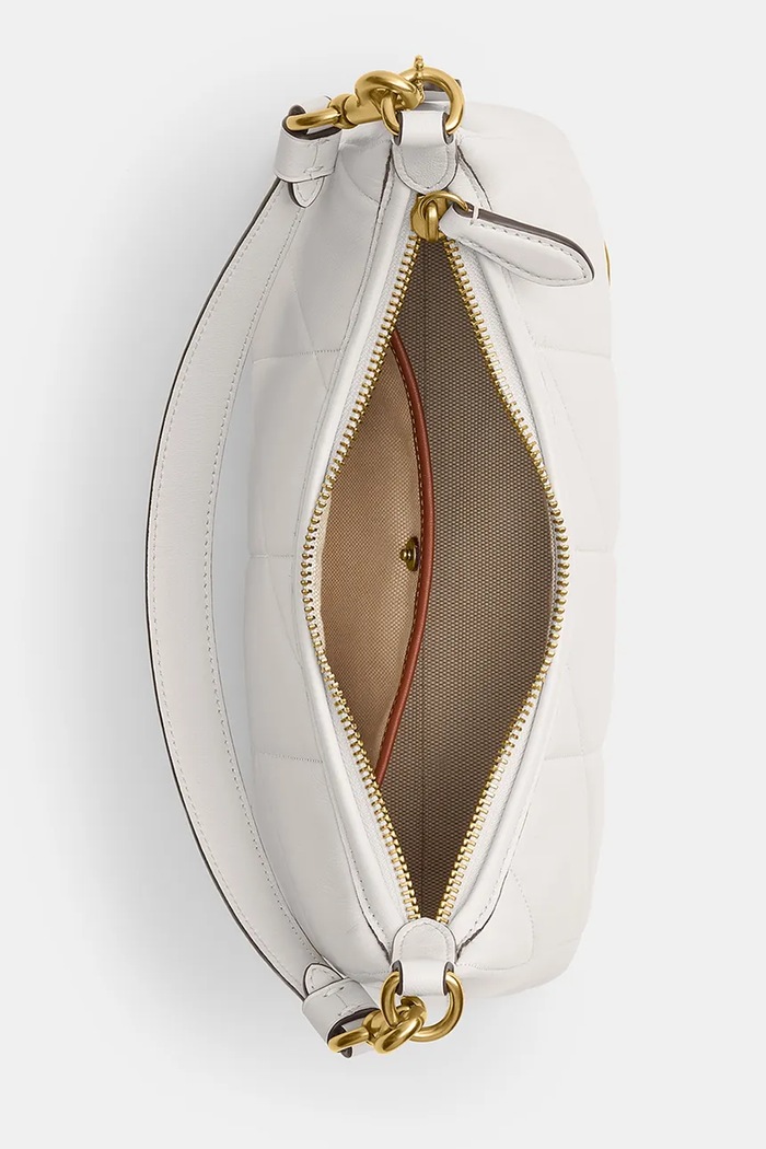 Coach torebka crossbody damska skórzana Soft Quilted Juliet Shoulder Bag 25 biały CEM90
