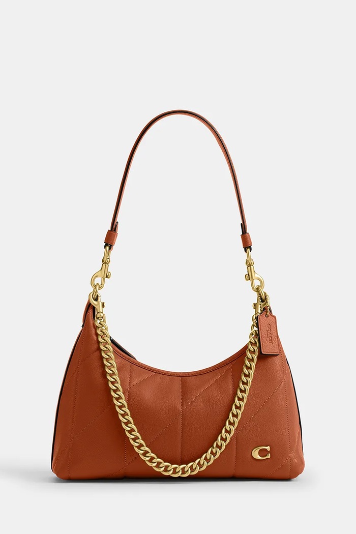 Coach torebka crossbody damska skórzana Soft Quilted Juliet Shoulder Bag 25 brązowy CDZ65