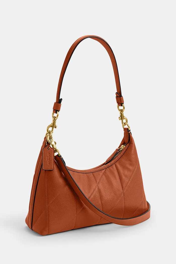 Akcesoria Coach torebka crossbody damska skórzana Soft Quilted Juliet Shoulder Bag 25 CDZ65 brązowy
