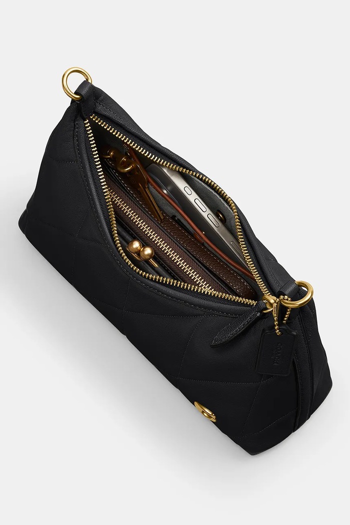 Coach torebka crossbody damska skórzana Soft Quilted Juliet Shoulder Bag 25 brązowy CDZ65