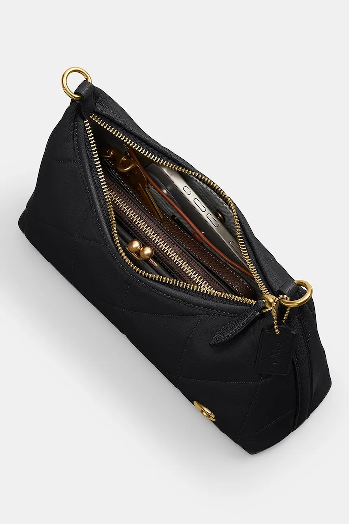Coach crossbody kabelka dámská kožená Soft Quilted Juliet Shoulder Bag 25 černá CDZ65