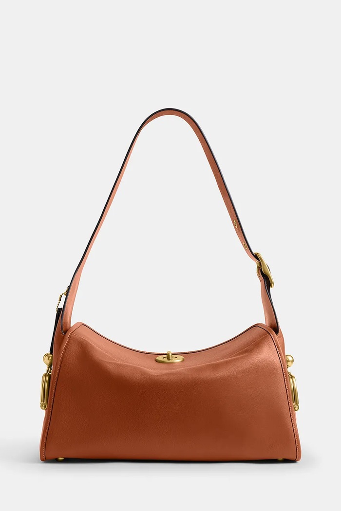 Coach torebka hobo damska skórzana Turnlock Haversack Bag CDZ12 brązowy AW26